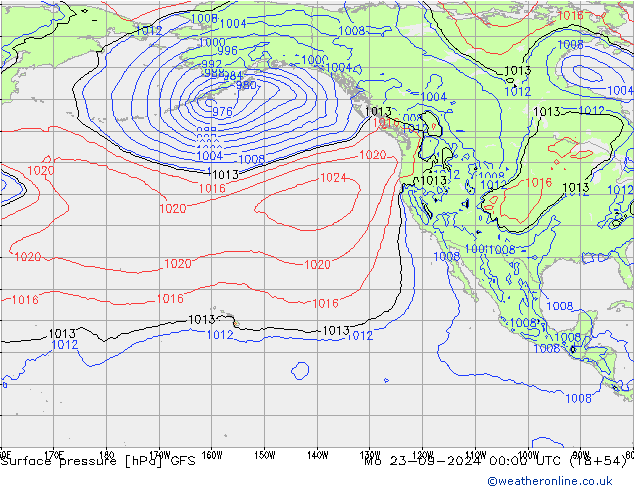 Luchtdruk (Grond) GFS ma 23.09.2024 00 UTC