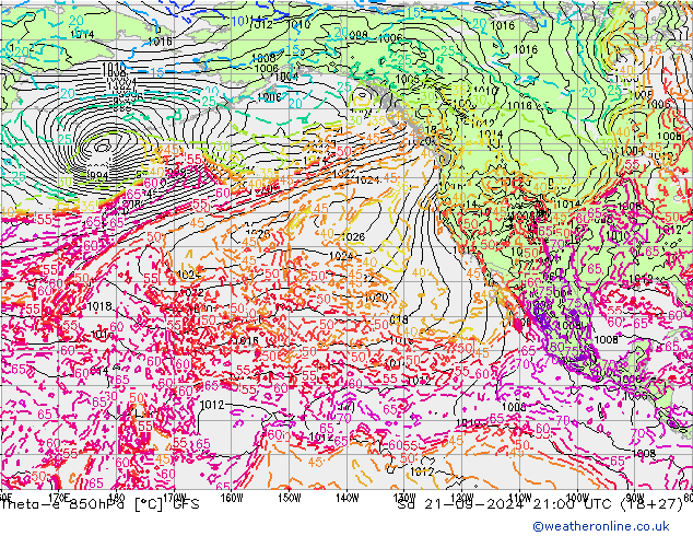 Theta-e 850hPa GFS  21.09.2024 21 UTC