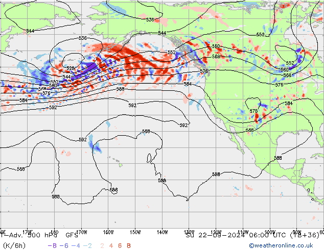 T-Adv. 500 hPa GFS dom 22.09.2024 06 UTC