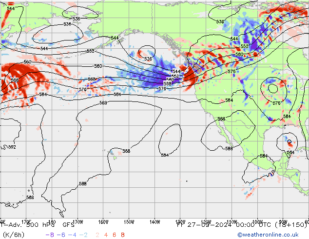 T-Adv. 500 hPa GFS ven 27.09.2024 00 UTC