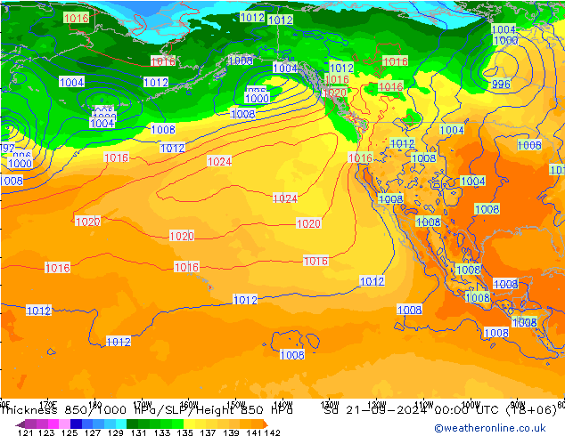 Thck 850-1000 hPa GFS Sa 21.09.2024 00 UTC