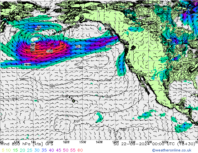  850 hPa GFS  22.09.2024 00 UTC