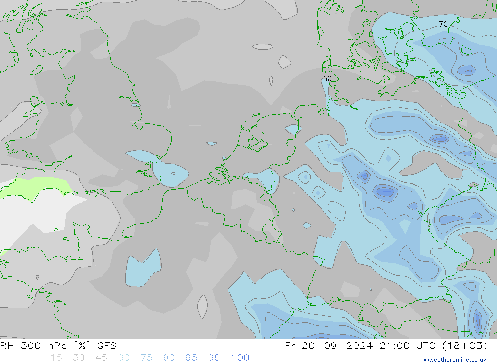 Humidité rel. 300 hPa GFS septembre 2024