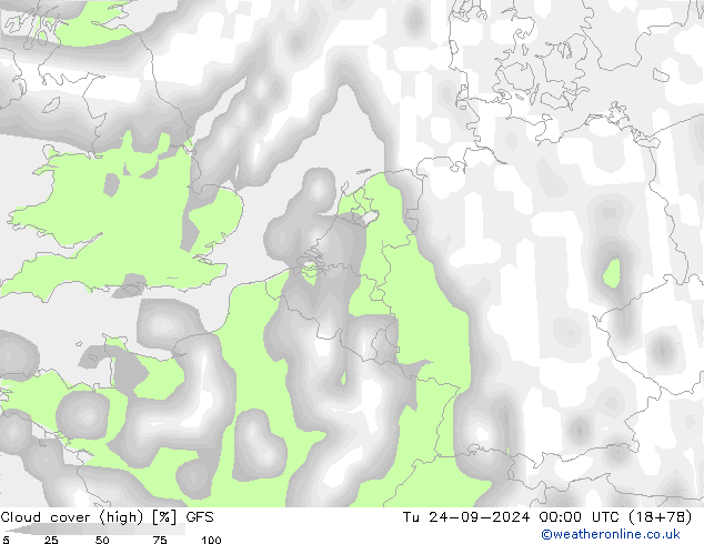 Nubes altas GFS mar 24.09.2024 00 UTC