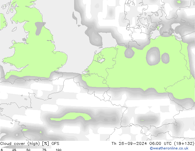 Bewolking (Hoog) GFS do 26.09.2024 06 UTC