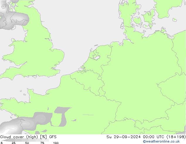 Cloud cover (high) GFS September 2024