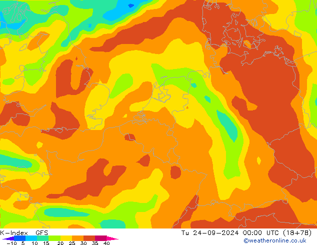 K-Index GFS Tu 24.09.2024 00 UTC