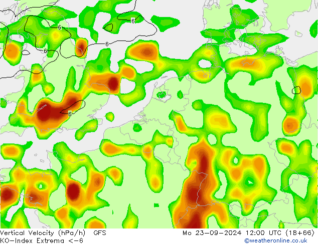 Convection-Index GFS lun 23.09.2024 12 UTC