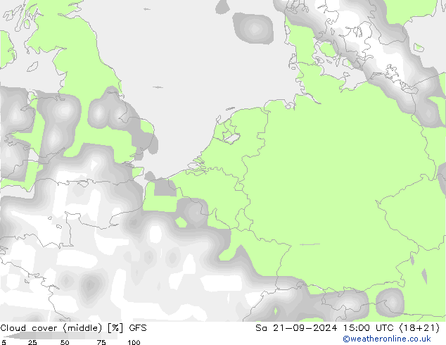 nuvens (médio) GFS Sáb 21.09.2024 15 UTC