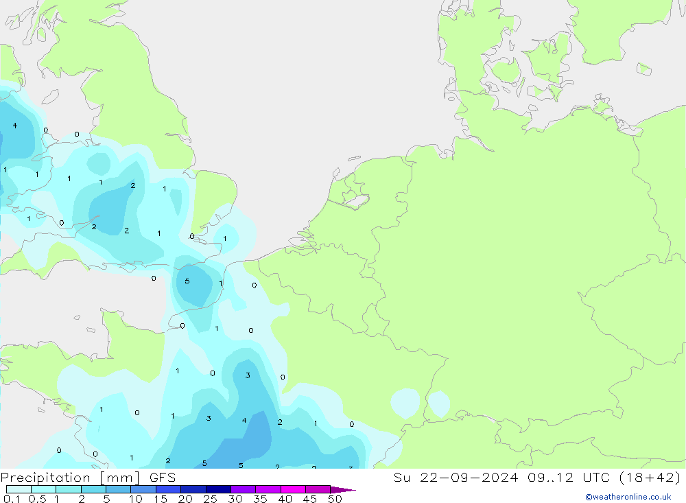 Niederschlag GFS So 22.09.2024 12 UTC