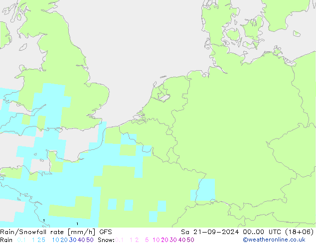 Regen/Sneeuwval GFS za 21.09.2024 00 UTC