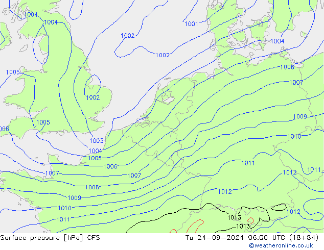 Bodendruck GFS Di 24.09.2024 06 UTC