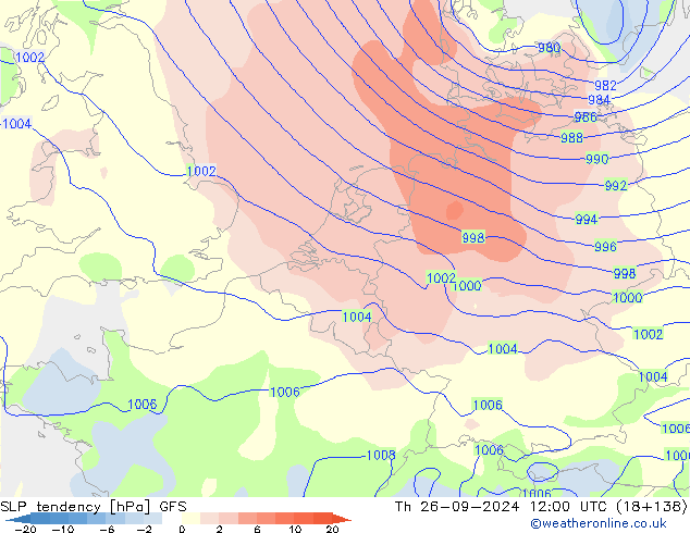 SLP tendency GFS Qui 26.09.2024 12 UTC