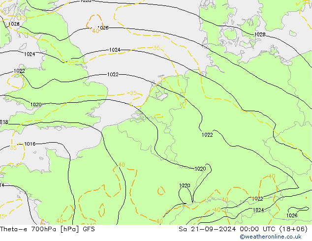 Theta-e 700hPa GFS Cts 21.09.2024 00 UTC