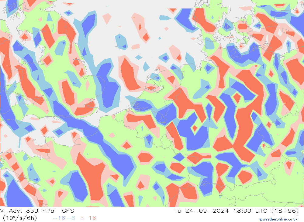 V-Adv. 850 hPa GFS di 24.09.2024 18 UTC