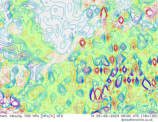 Vert. Velocity 700 hPa GFS Th 26.09.2024 06 UTC