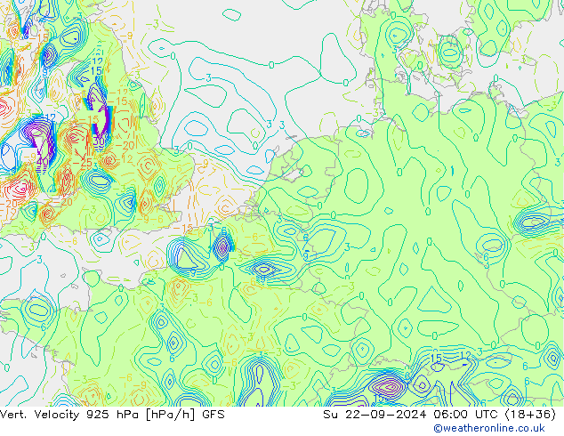 Vert. Velocity 925 гПа GFS Вс 22.09.2024 06 UTC