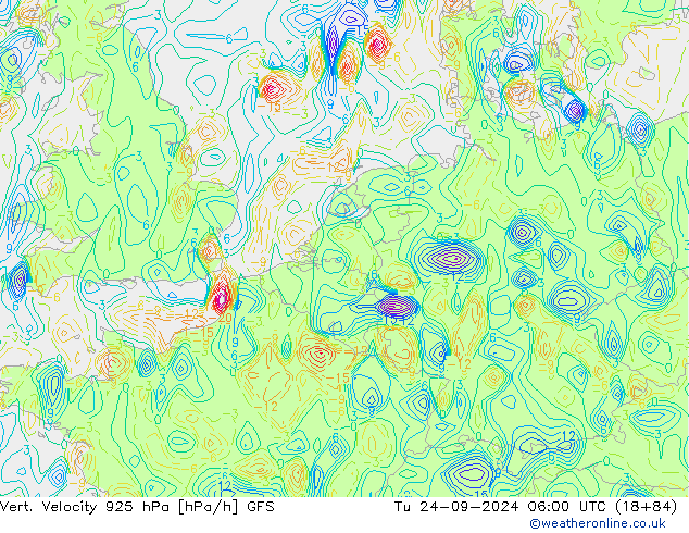 Vert. Velocity 925 hPa GFS Di 24.09.2024 06 UTC