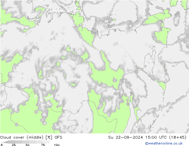 Nuages (moyen) GFS dim 22.09.2024 15 UTC