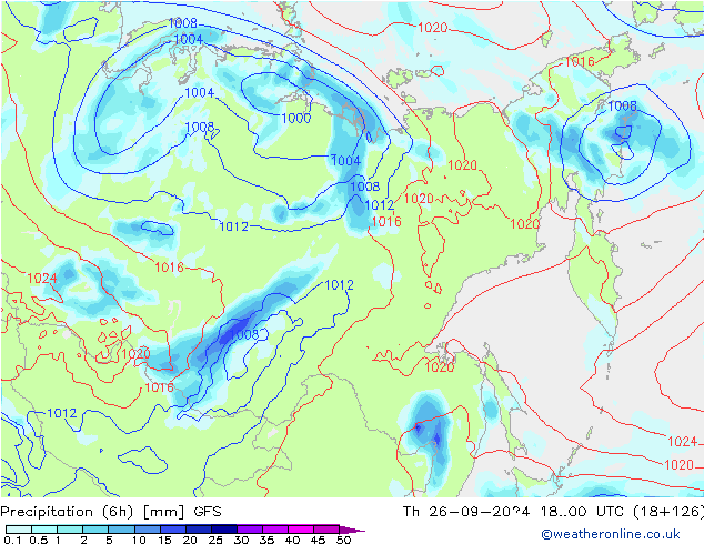 Z500/Rain (+SLP)/Z850 GFS Th 26.09.2024 00 UTC