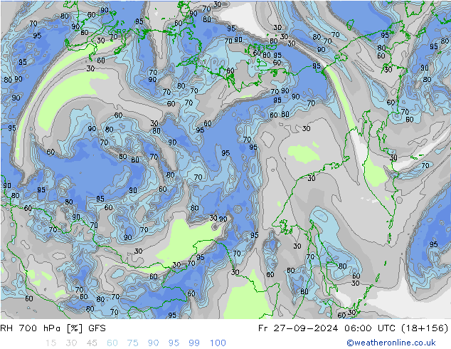 Humedad rel. 700hPa GFS septiembre 2024