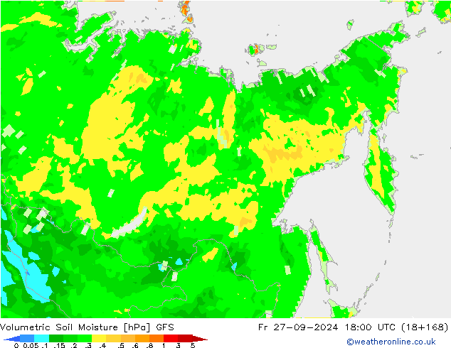 Volumetric Soil Moisture GFS pt. 27.09.2024 18 UTC