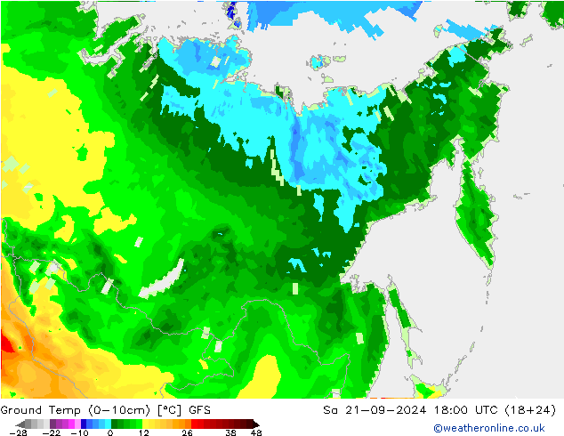 Temp. 10cm GFS za 21.09.2024 18 UTC