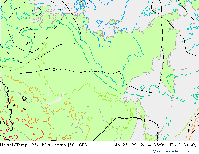 Z500/Rain (+SLP)/Z850 GFS Mo 23.09.2024 06 UTC