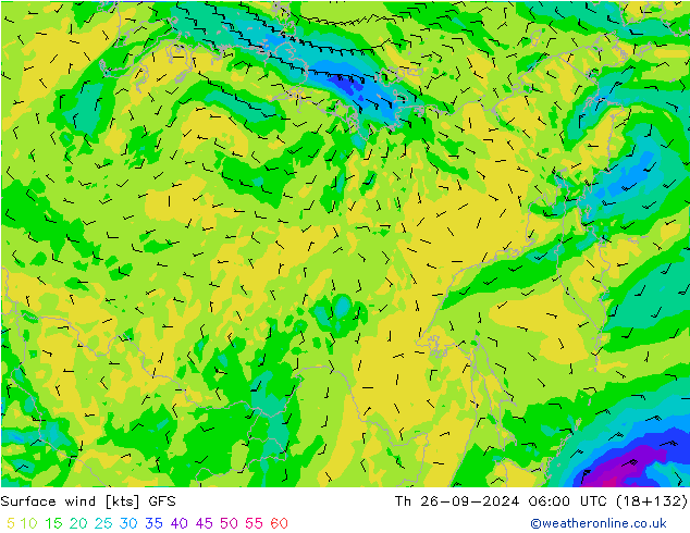 Bodenwind GFS Do 26.09.2024 06 UTC