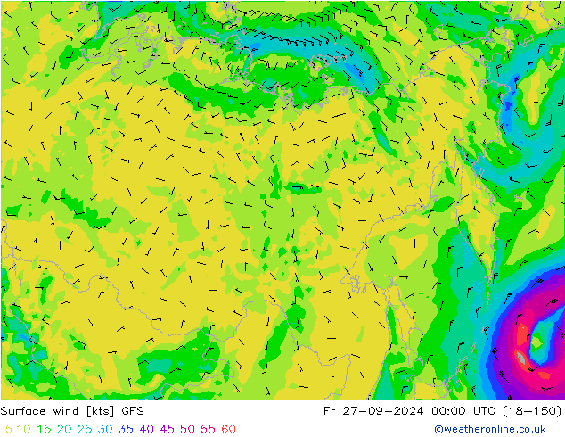 Wind 10 m GFS september 2024