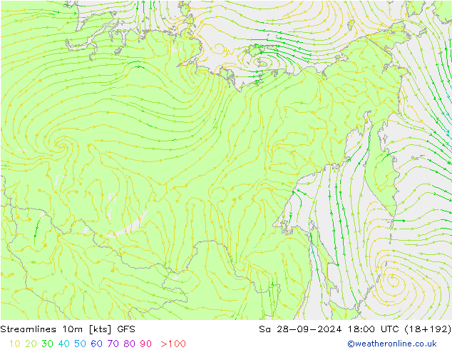 Rüzgar 10m GFS Cts 28.09.2024 18 UTC