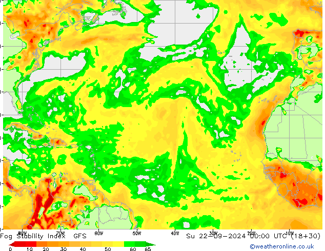 Fog Stability Index GFS Su 22.09.2024 00 UTC