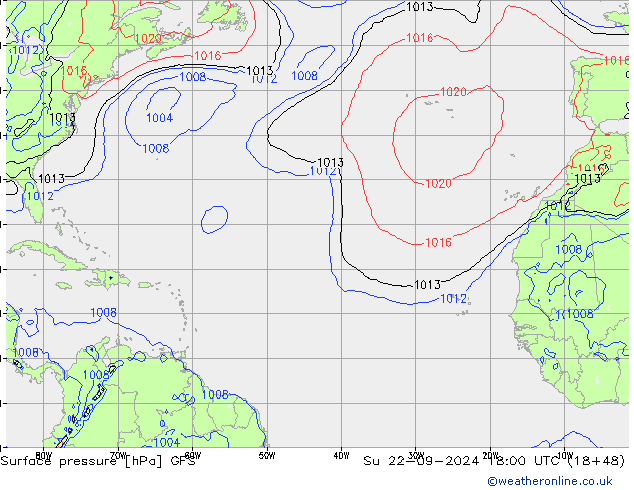 pressão do solo GFS Dom 22.09.2024 18 UTC