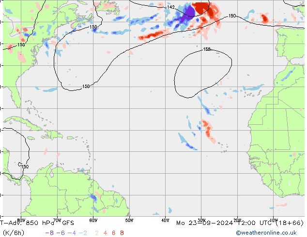 T-Adv. 850 hPa GFS Mo 23.09.2024 12 UTC