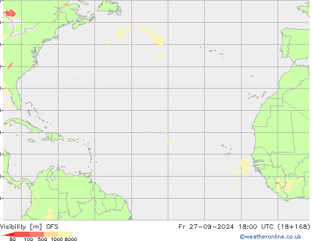 Visibility GFS Fr 27.09.2024 18 UTC