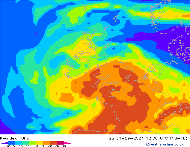 K-Index GFS Sa 21.09.2024 12 UTC