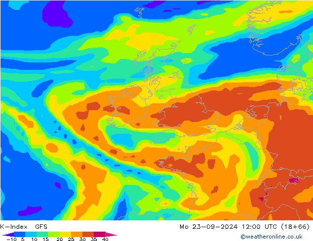 K-Index GFS Mo 23.09.2024 12 UTC