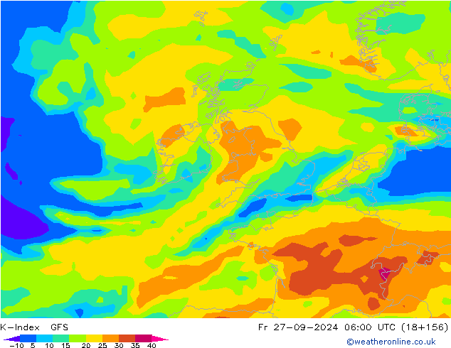 K-Index GFS ven 27.09.2024 06 UTC