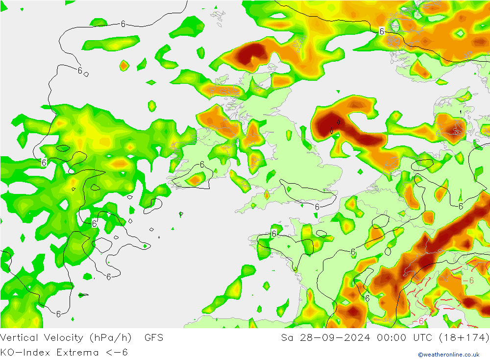 Convection-Index GFS sab 28.09.2024 00 UTC