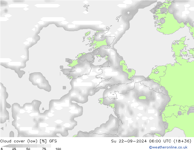 Wolken (tief) GFS So 22.09.2024 06 UTC