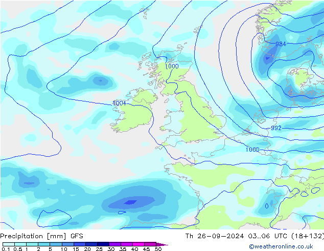 Precipitación GFS jue 26.09.2024 06 UTC