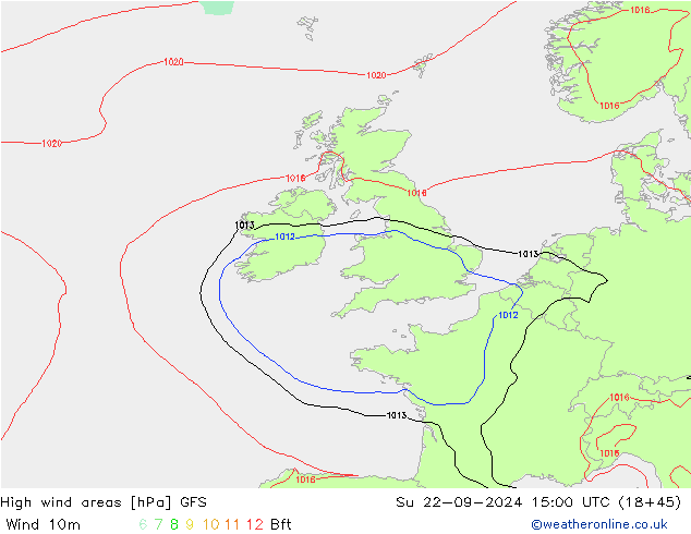 Sturmfelder GFS So 22.09.2024 15 UTC