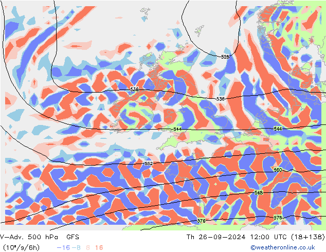 V-Adv. 500 hPa GFS  26.09.2024 12 UTC