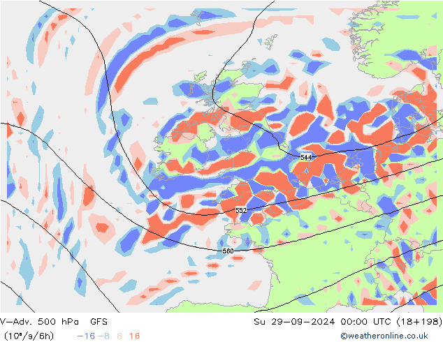 V-Adv. 500 hPa GFS Paz 29.09.2024 00 UTC