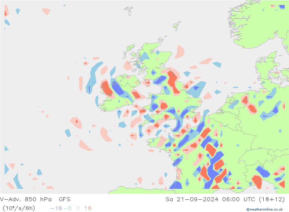 V-Adv. 850 hPa GFS Sa 21.09.2024 06 UTC