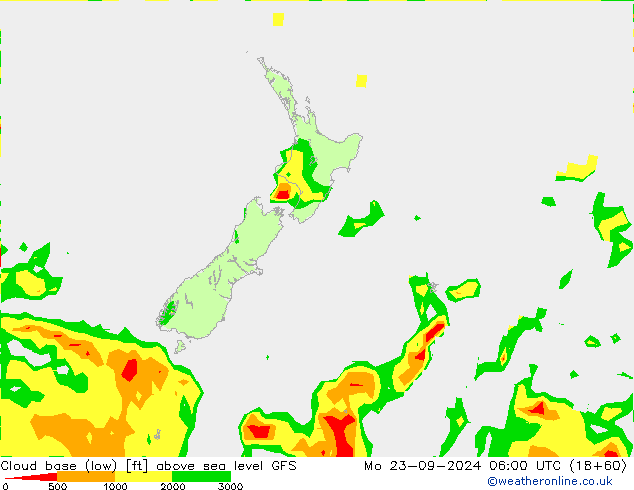 Cloud base (low) GFS Po 23.09.2024 06 UTC