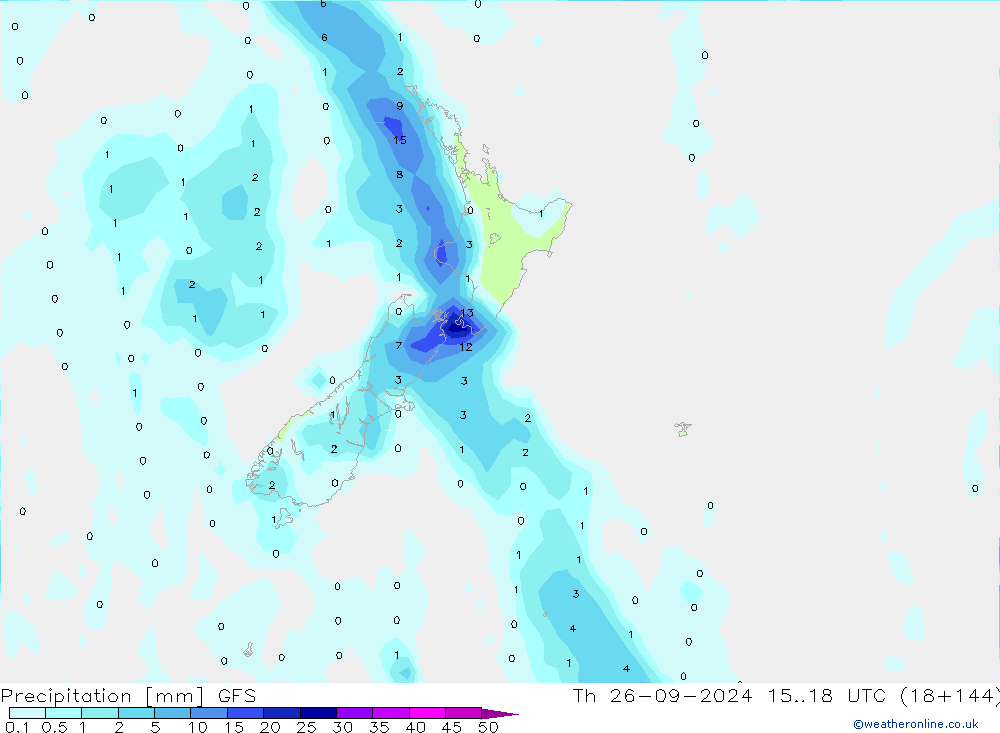 Precipitation GFS Th 26.09.2024 18 UTC