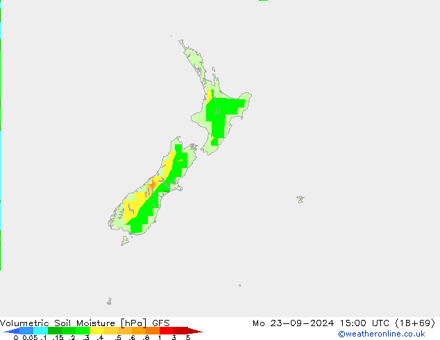 Volumetric Soil Moisture GFS Mo 23.09.2024 15 UTC