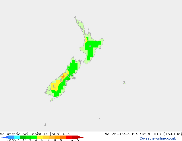 Volumetric Soil Moisture GFS We 25.09.2024 06 UTC