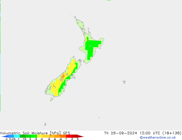 Volumetric Soil Moisture GFS czw. 26.09.2024 12 UTC